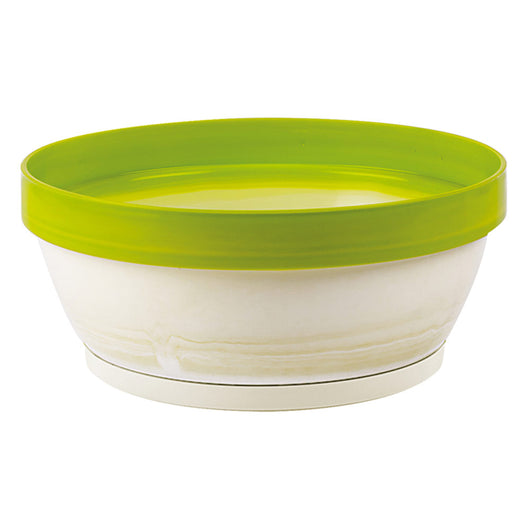 Ciotola Vaso Piante Fiori Tondo Colorato Moderno Classic Bowl Exclusive Idel Formato: 16 cm, Colore: Bianco/Lime