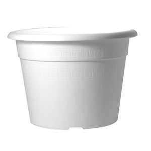 Vaso per Piante Fiori Interno Esterno Giardino Colorato Plasticotto Etrusco Idel Colore: Bianco, Formato: 18/16 cm