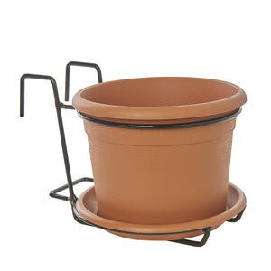 Vaso da Balcone con Gancio da Appendere Ringhiera Balconiera Hand Etrusco Idel Colore: Terracotta