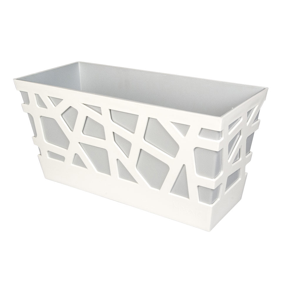 Fioriera Rettangolare Mosaic Flowerbox 40 Idel Vaso Interno Esterno Moderno Colore: Bianco/Ash Sky Blu