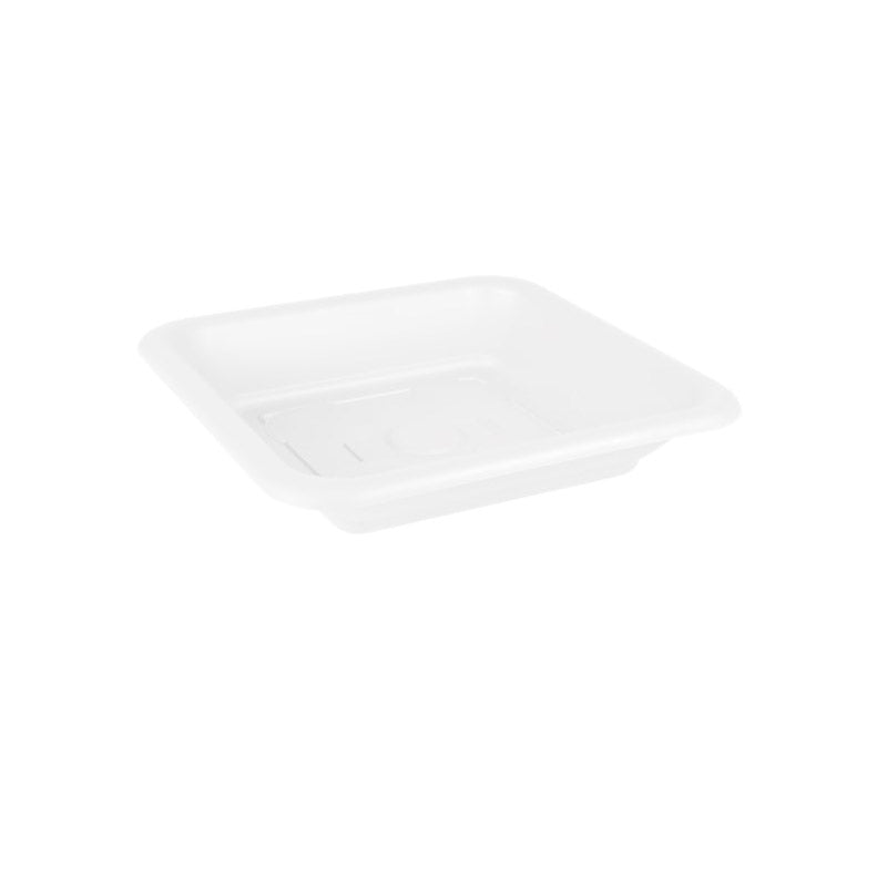 Sottovaso Quadrato per Vasi da Piante Quadro Interno Esterno Giardino Idel Formato: 30 cm, Colore: Bianco