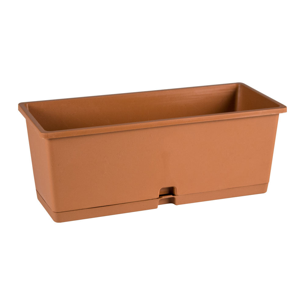 Vaso da Appoggio Rettangolare Cassetta Colorata Tirreno Mini con Sottovaso Idel Colore: Terracotta