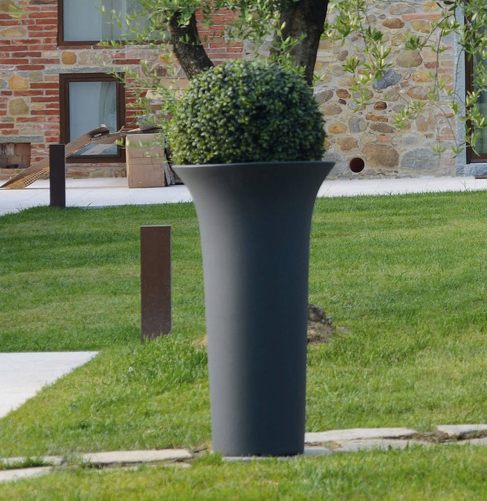 Vaso da Giardino Esterno Interno Ingresso per Piante Tondo Antracite Flos Idel Formato: 85 cm