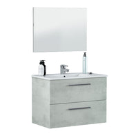 Mobile bagno sospeso Bonaire  con lavabo e specchio 80 cm