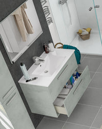 Mobile bagno sospeso Bonaire  con lavabo e specchio 80 cm