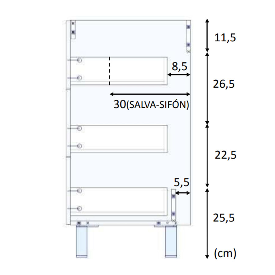 Mobile bagno sottolavabo Line completo di lavabo e specchio