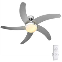 Ventilatore da Soffitto 5 Pale Legno con Lampada e Telecomando Diametro 132 cm