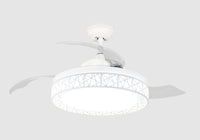 Ventilatore a Soffitto con Pale a Scomparsa Luci Led Regolabili Lampadario Ghost