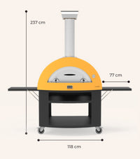 Base Forno a Legna per Pizza da Esterno Allegro Giallo Nero Alfa Forni