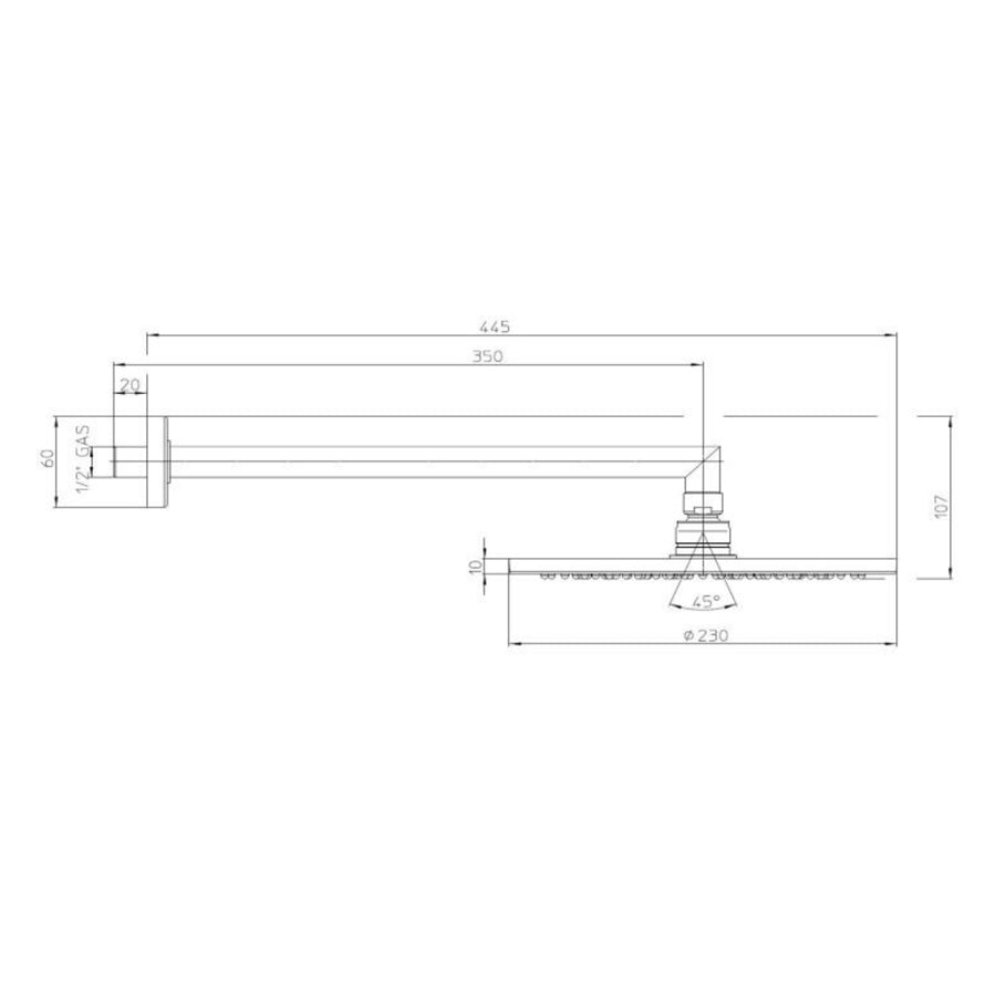 Soffione doccia diam. cm 23 in ottone Bossini Cosmo a un getto con kit duplex doccia Zen flessibile Cromolux