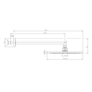 Soffione doccia diam. cm 23 in ottone Bossini Cosmo a un getto con kit duplex doccia Zen flessibile Cromolux