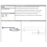 Soffione doccia diam. cm 28 in ottone Bossini Cosmo a un getto con kit duplex doccia Zen flessibile Cromolux