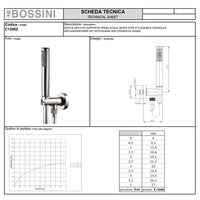 Soffione doccia diam. cm 28 in ottone Bossini Cosmo a un getto con kit duplex doccia Zen flessibile Cromolux