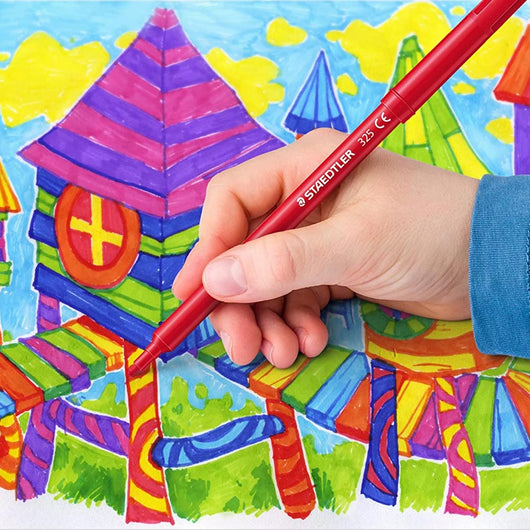 Confezione 24 Pennarelli Colorati Staedtler Scuola Disegno Bambini Punta Sottile