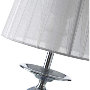 Lampada da tavolo Lume da Comodino in Cristallo e Tessuto Bianco Abatjour 17x31