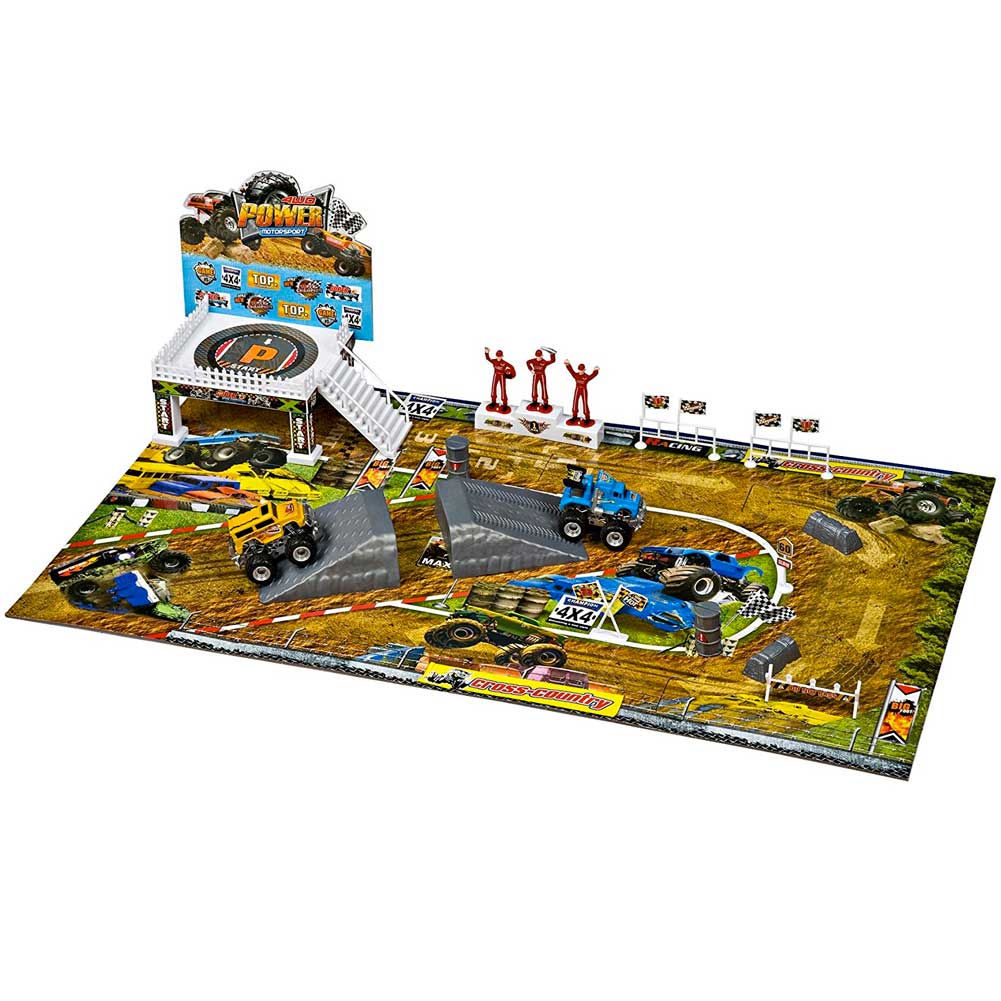 Pista Con Tappeto Gioco Con Accessori + 2 Automobili Bambini Grandi Giochi