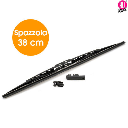 Spazzola Tergicristallo Standard Singola per Auto in Metallo e Gomma 38 cm