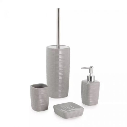 Set 4 accessori appoggio in ceramica grigio Serie Kelly di Gedy