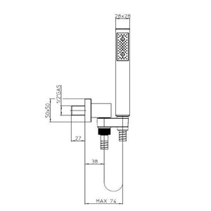 Soffione doccia cm 21x21 quadrato in ottone cromato Bossini Cube a un getto con kit duplex doccia doppia aggraffatura