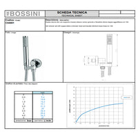 Soffione doccia in ABS diam. Cm 20 Bossini Elios a un getto con kit duplex doccia Zen con flessibile in ottone doppia aggraffatura