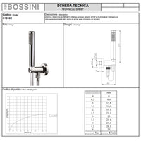 Soffione doccia in ABS diam. Cm 20 Bossini Elios a un getto con kit duplex doccia Zen con flessibile Cromolux