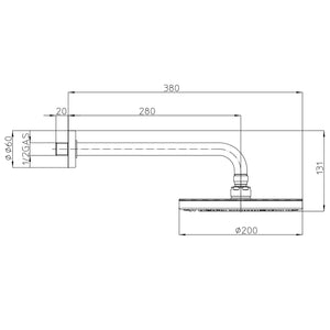 Soffione doccia in ottone diam. Cm 20 Bossini Oki a un getto con kit duplex doccia Zen con flessibile Cromolux