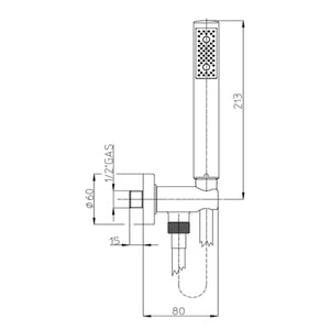 Soffione doccia con braccio ad angolo in ottone diam. Cm 25 Bossini Oki a un getto con kit duplex doccia Zen con flessibile Cromolux