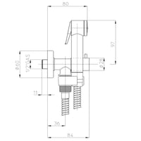 Kit miscelatore monocomando 1 via, placca murale, supporto doccia e doccino Paloma in Abs con flessibile Cromolux