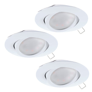 Faretto Ad Incasso Contemporaneo Tedo In Alluminio Bianco 3 Luci Gu10 4,6W