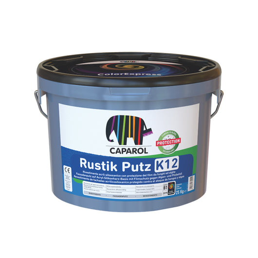 Rustik Putz K12 - Rivestimento Acrilsilossanico Con Protezione Da Muffe E Alghe - Granulometria 1,2 Mm - 25 Litri - Caparol