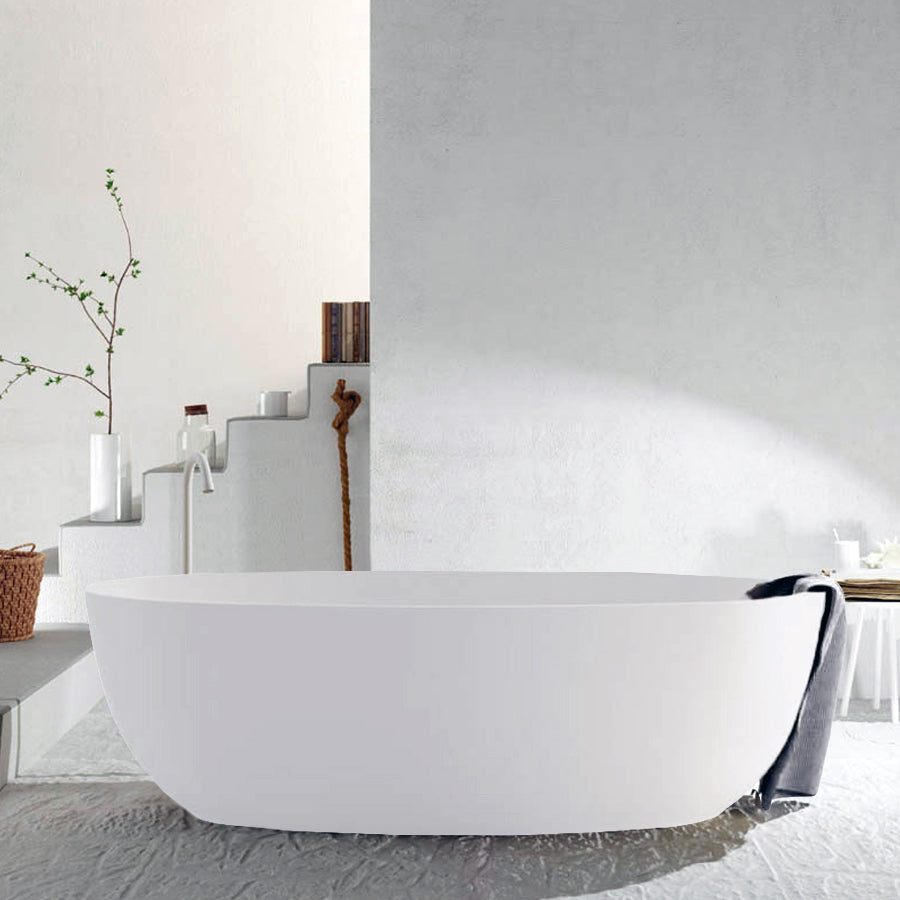 Vasca freestanding in Luxolid modello Ovo Tub. A pianta ovale, colore bianco