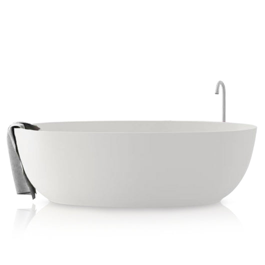 Vasca freestanding in Luxolid modello Ovo Tub. A pianta ovale, colore bianco