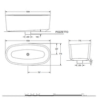 Vasca freestanding in Luxolid modello Marechiaro Tub. Linee tondeggianti, colore bianco