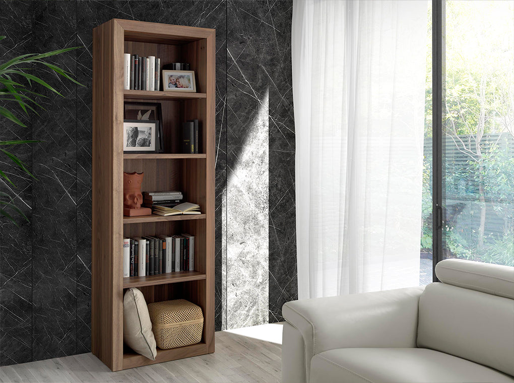 Libreria scaffale 65x40x200 cm in legno di noce