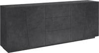 Credenza 4 Ante + 3 Cassetti 220x43x86 cm Vega Ardesia