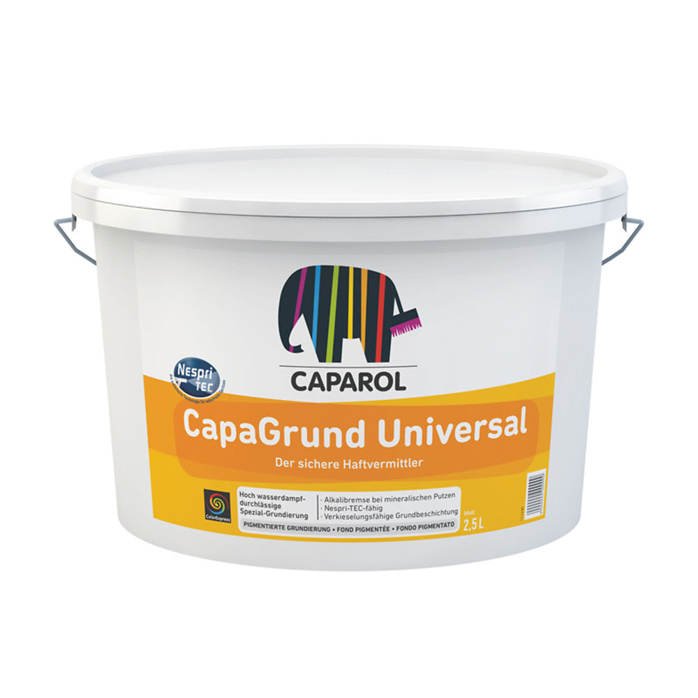 Capagrund Universal - Fondo Di Collegamento Pigmentato Ideale Per La Riduzione Delle Efflorescenze Bianco - 2,5 Lt - Caparol