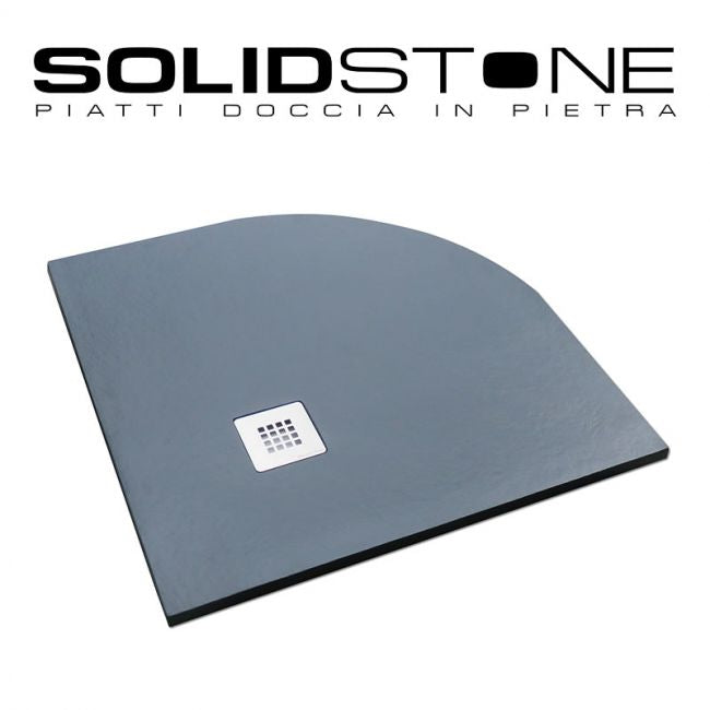 Piatto doccia Semicircolare in pietra SOLIDSTONE alto 2,8 cm - Grafite nero - Misura: 90x90 x 2,8h