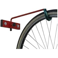 ANDRYS - Porta Biciclette a Parete Salvaspazio con 1 Braccio Pieghevole, in Acciaio Verniciato Rosso, 45 x 7 x 8 cm, Colore Rosso, 1 Posto