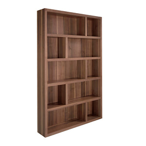 Libreria 126x25x197 cm in legno di noce