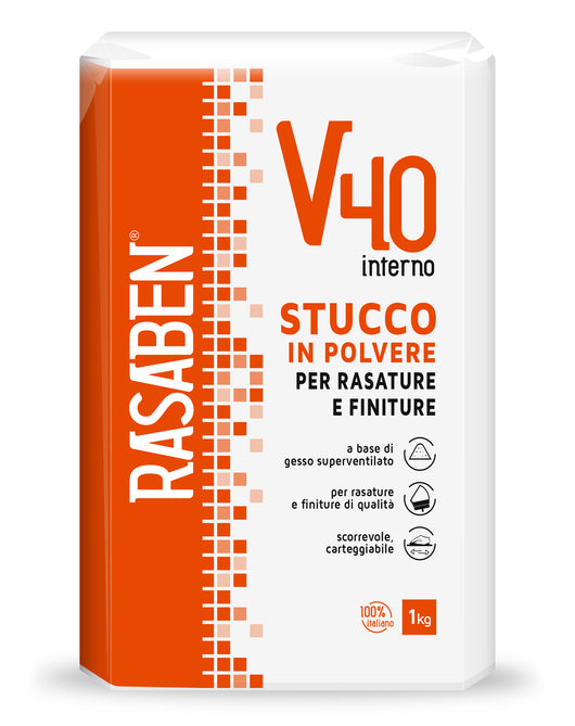 Rasaben stucco in polvere per interni  v40 kg. 1 (24 pezzi) - Rasaben