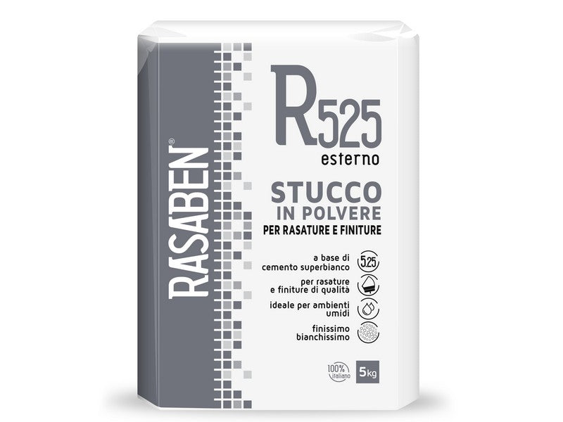 Rasaben stucco in polvere per esterni r525 kg. 5 (4 pezzi) - Rasaben