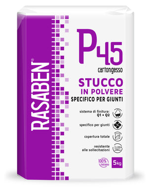 Rasaben stucco in polvere per cartongesso p45 rapido kg.5 (4 pezzi) - 