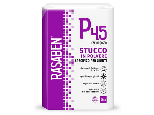 4pz rasaben stucco in polvere per cartongesso p45 rapido kg.5 vit46356