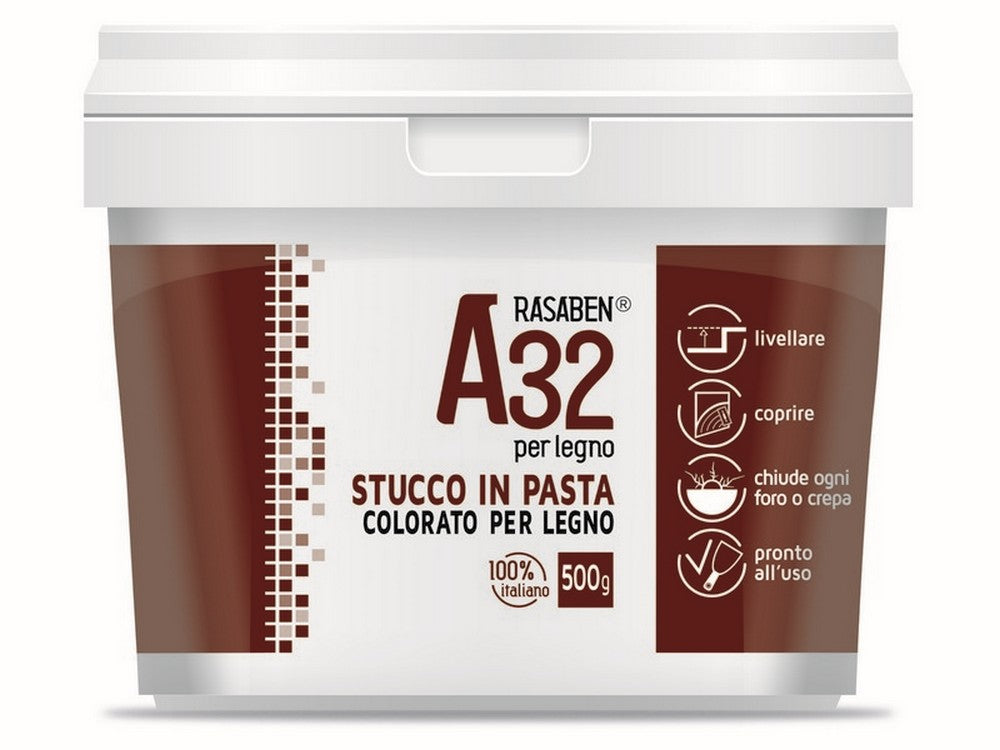 12pz stucco in pasta colorato per legno a32 noce chiaro kg. 0,500 vit46361