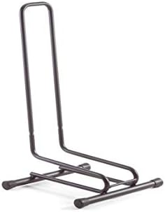 ANDRYS - Piedistallo Porta Biciclette, 1 Posto, Struttura Smontabile, con Tappi, in Acciaio Verniciato, Colore Nero, 38.5 x 29 x 67 cm, Larghezza Posteggio Ruote 12 cm