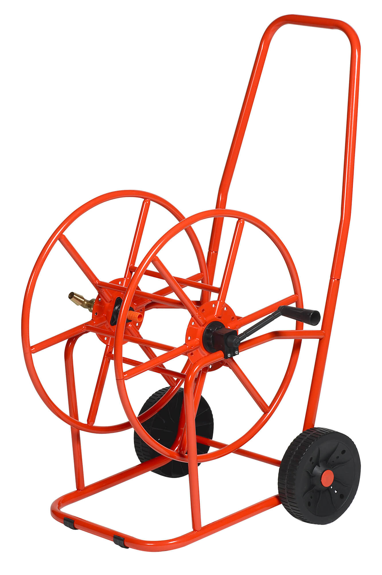 Carrello Avvolgitubo Manuale con Ruote 80 mt Tubo ⌀3/4â€ in Acciaio Verniciato Rosso