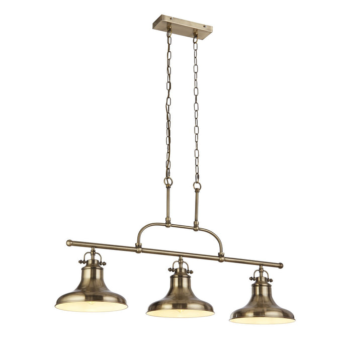 Lampadario Rustico-Country Dallas Acciaio Ottone 3 Luci E27