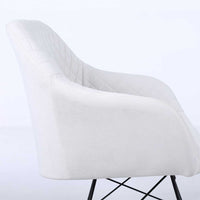 Poltrona Sedia Dondolo Relax Base Slitta Scandinavo Imbottita Design Unic Crema