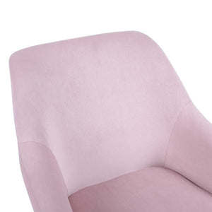 Poltrona Sedia Dondolo Relax Tessuto e Metallo Imbottita Design Moderno Rosa