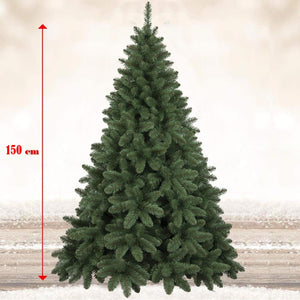 Albero Di Natale 150cm Piccadilly Super Folto 347 Rami Pino Verde Base Croce